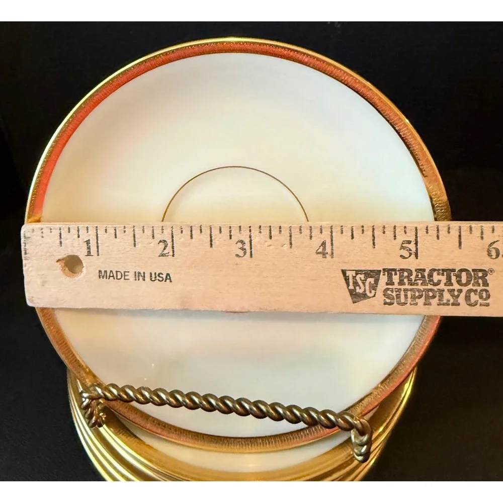 Lenox Tuxedo Gold Trim Teacup Tea Cups Saucers Plate Set Of 6 USA‎ J-33 Wedding